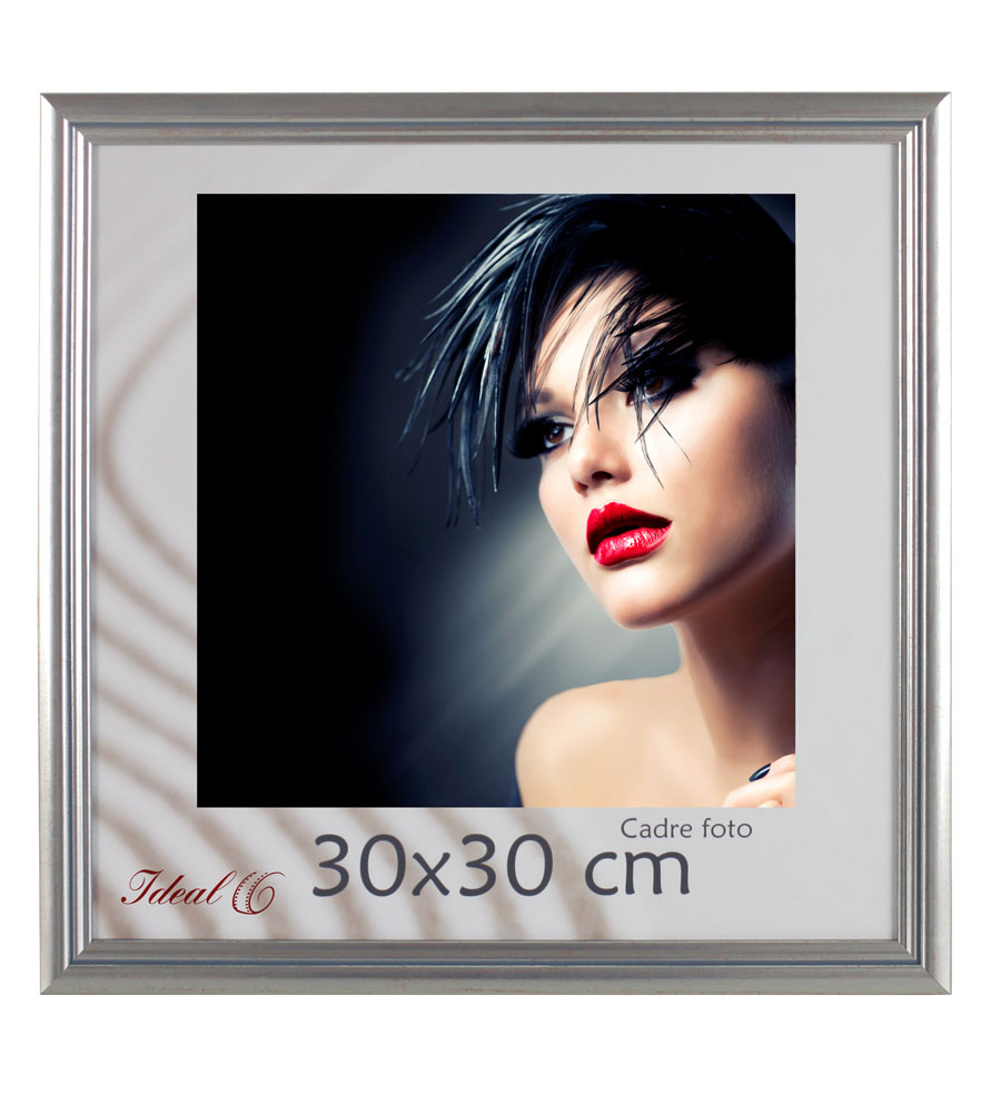 Artos Holz Bilderrahmen Acrylglas Plexi Lifestyle Foto Rahmen Collage Wanddeko Poster - Farbe: Silber | Format: 30x30