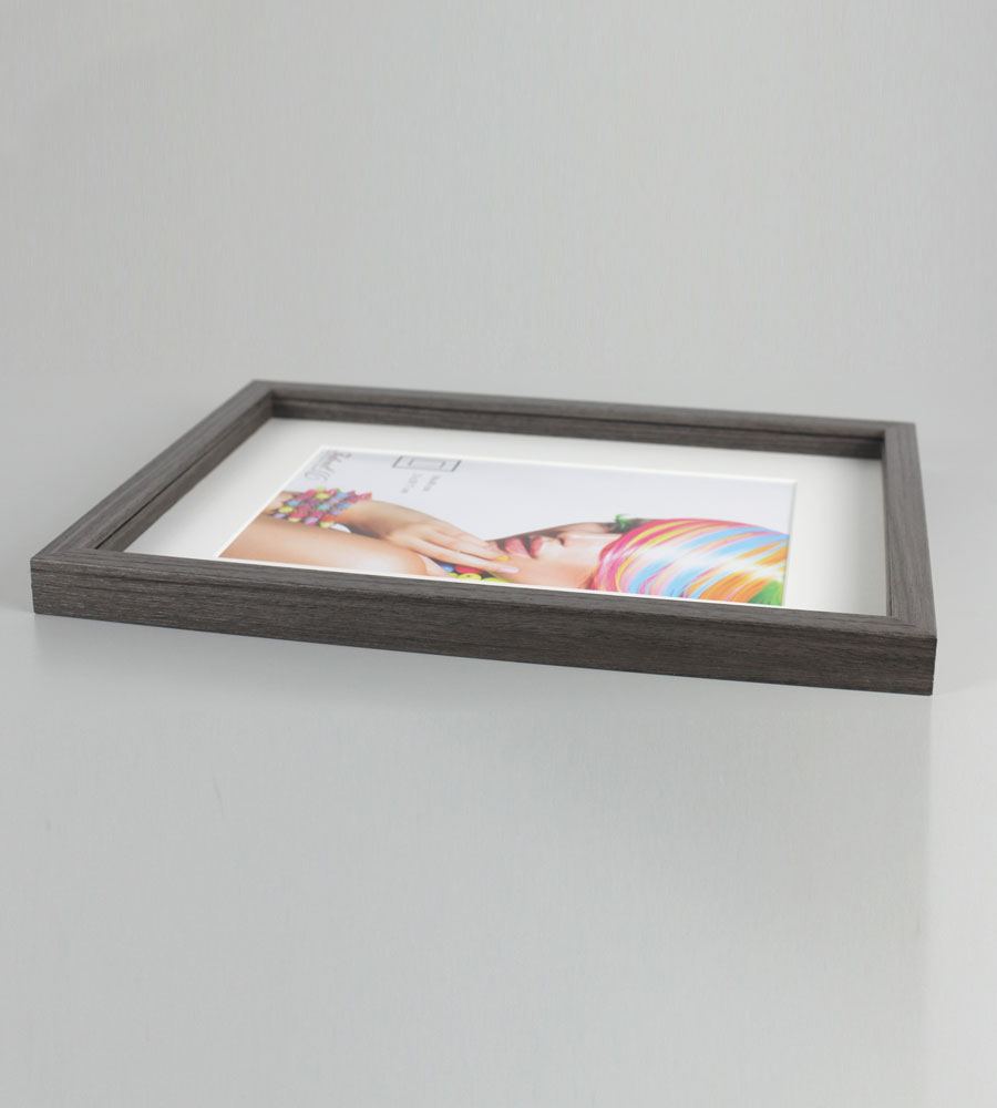 3D Objektrahmen Bilderrahmen mit Passepartout & gehärtetem Glas Holz MDF Rahmen Foto Poster - Farbe: Nuss | Format: 40x50