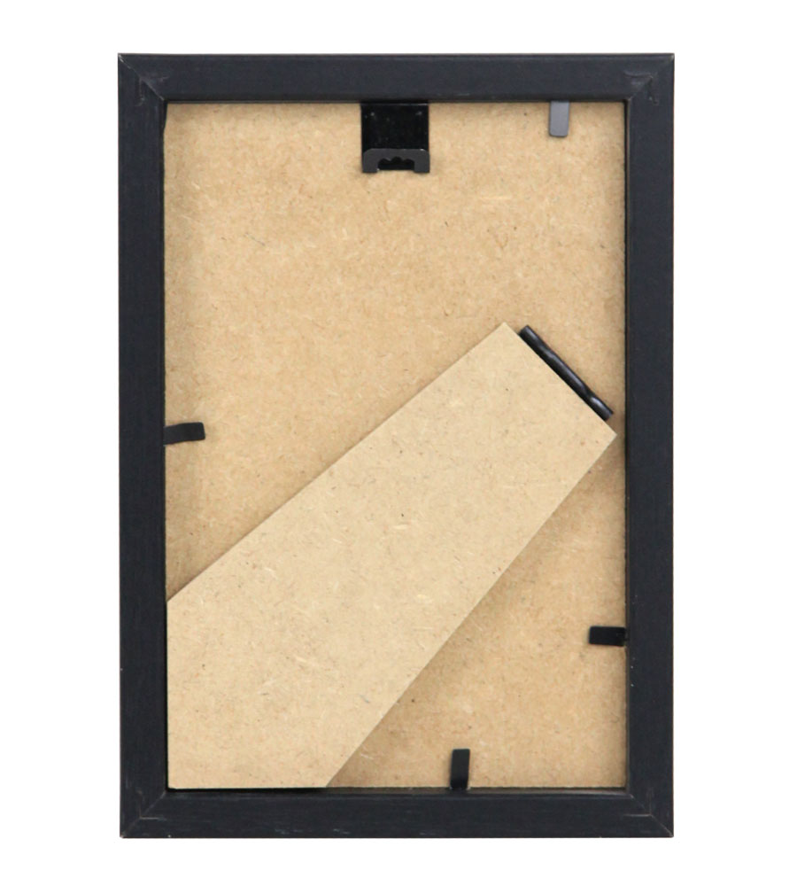 Holzbilderrahmen mit Passepartout Elegantes Design Foto Rahmen Collage Wanddeko HR-5 Poster - Farbe: Schwarz | Format: 10x15