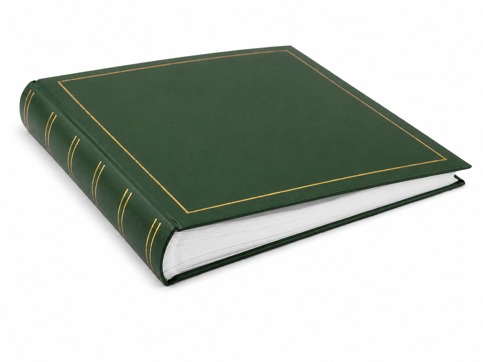 Classic Fotoalbum Tradition 30x30 cm – Jumbo Buchalbum mit 100 weißen Seiten, 50 Blatt, Pergaminschutzblätter, Vinyleinband, Fotobuch - Farbe: Grün