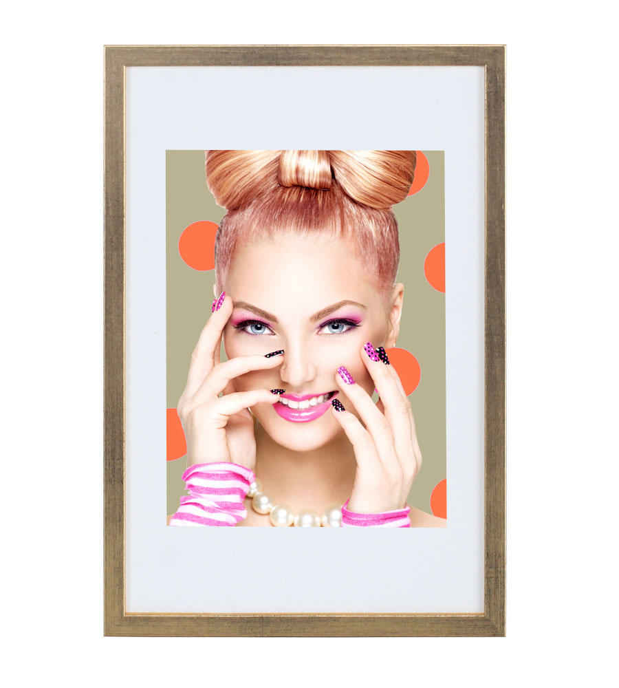 Bilderrahmen Lifestyle Plexi Foto Rahmen Collage Wanddeko Poster S111 - Farbe: Gold | Format: 20x30