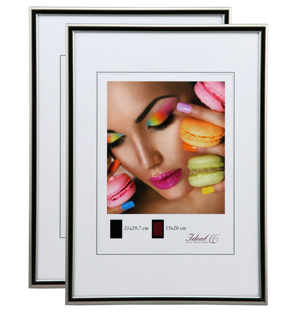 New Lifestyle Set Bilderrahmen Wanddeko Collage Poster Rahmen 2er 3er 5er Pack - Pack: 2er | Farbe: Stahl | Format: 40x40