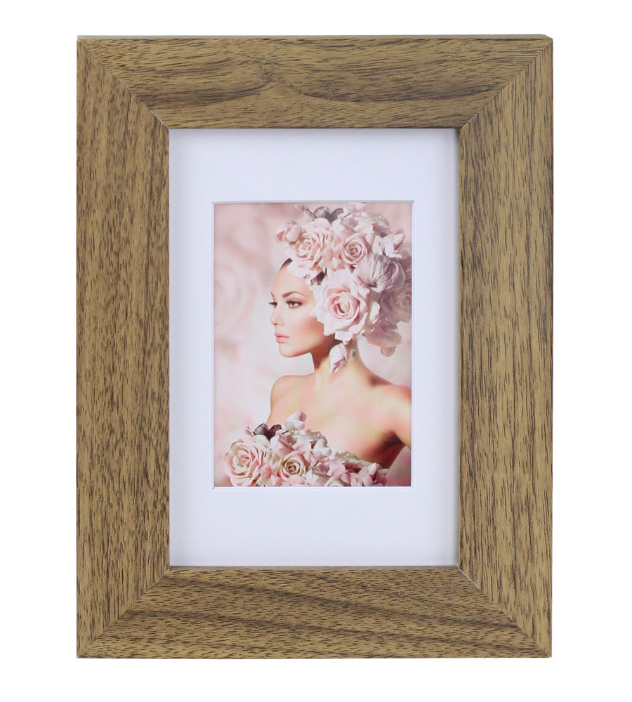 Bilderrahmen Holz Rahmen Plexi Acryl Collage Wanddeko Poster quadratisch S215 - Farbe: Eiche | Format: 10x15