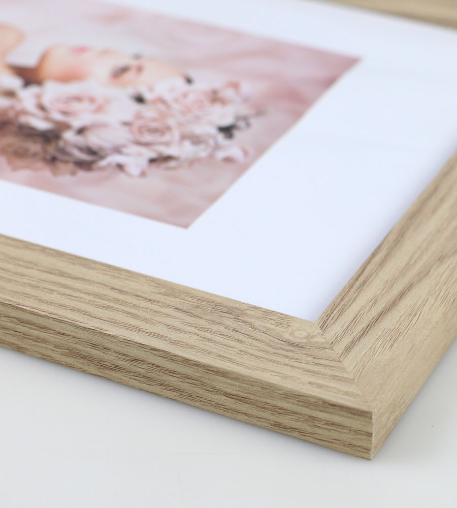 Bilderrahmen Holz Rahmen Plexi Acryl Collage Wanddeko Poster quadratisch S215 - Farbe: Natur | Format: 30x45