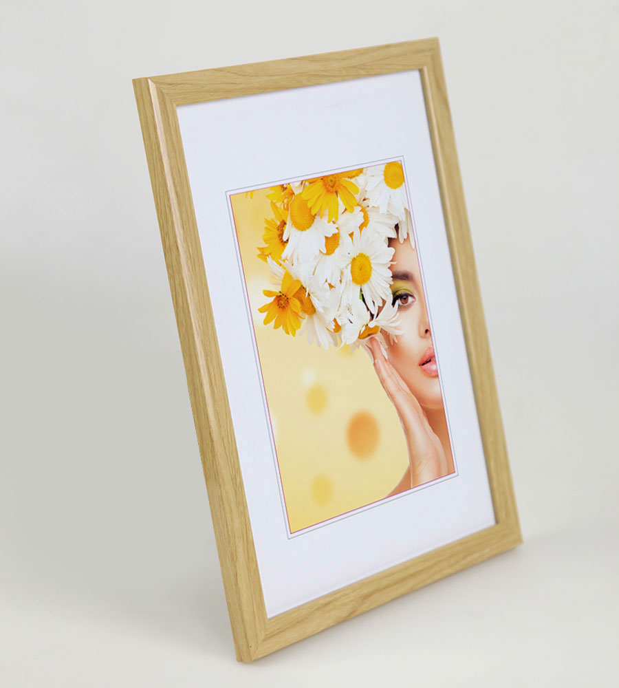 Kunststoffrahmen mit Klarglas Bilderrahmen PS-1 Frame Foto Collage Portraitrahmen Glasscheibe - Farbe: Natur | Format: 40x50