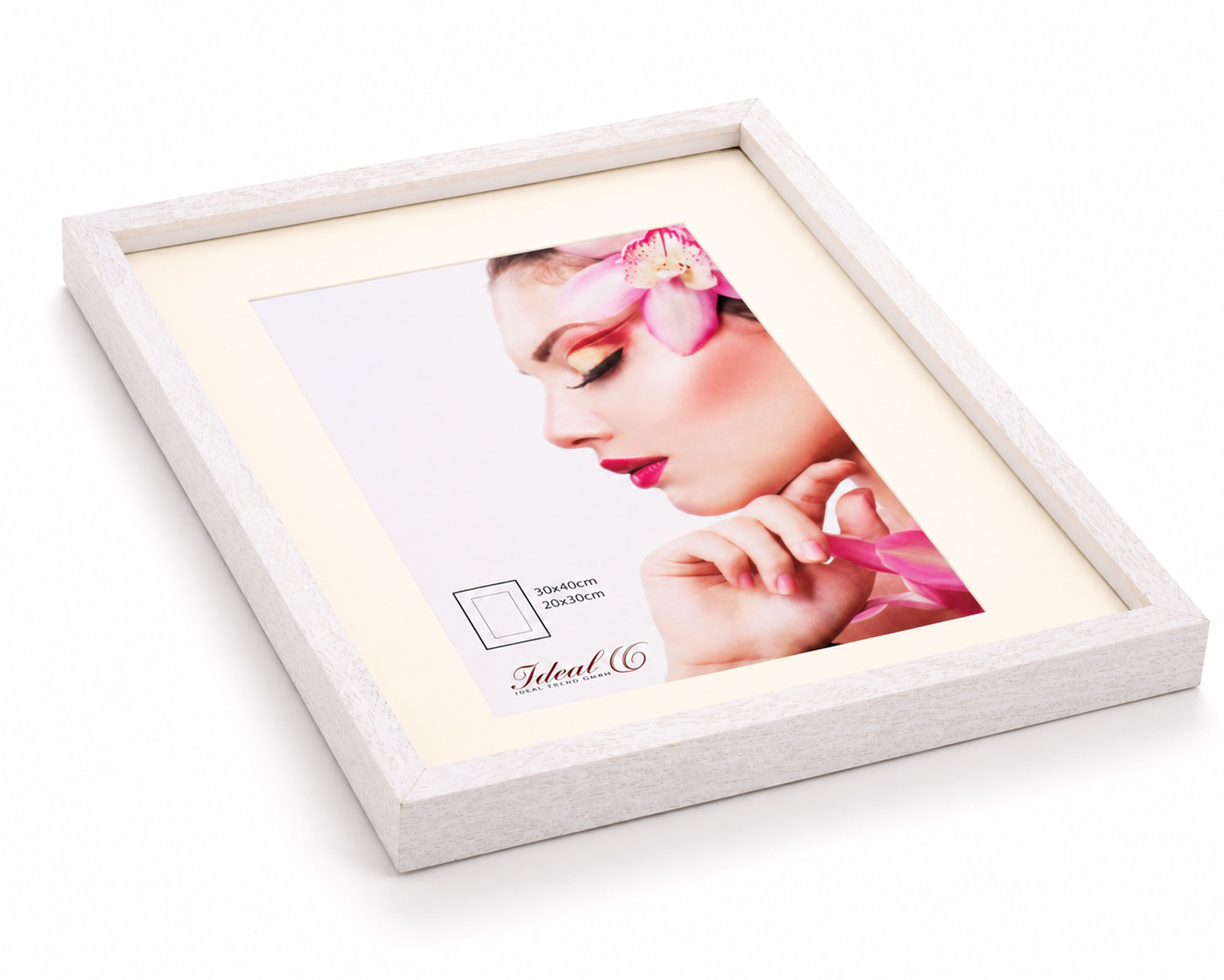 3D Objektrahmen Holz Bilderrahmen Wanddeko Collage Poster Shirt Trikot Rahmen HR - Farbe: Weiß | Format: 30x40