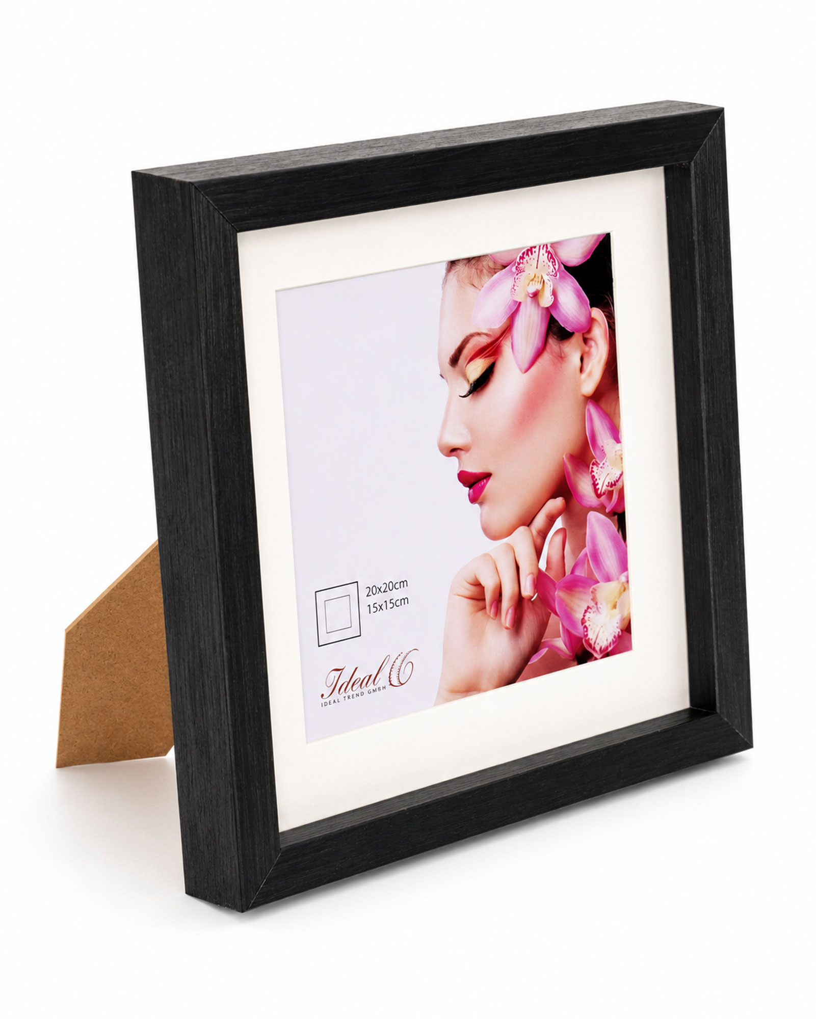 3D Objektrahmen Holz Bilderrahmen Wanddeko Collage Poster Shirt Trikot Rahmen HR - Farbe: Schwarz | Format: 20x20