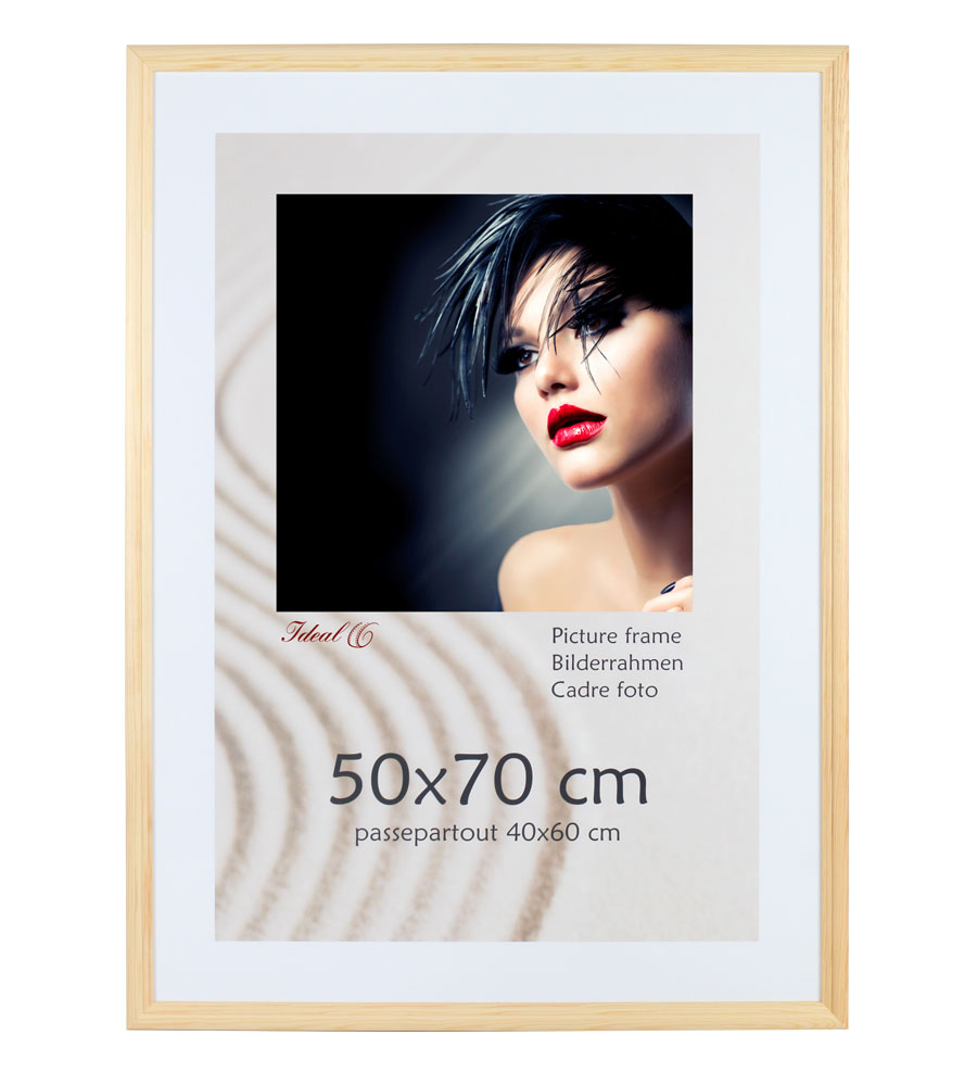 Artos Holz Bilderrahmen Acrylglas Plexi Lifestyle Foto Rahmen Collage Wanddeko Poster - Farbe: Natur | Format: 50x70
