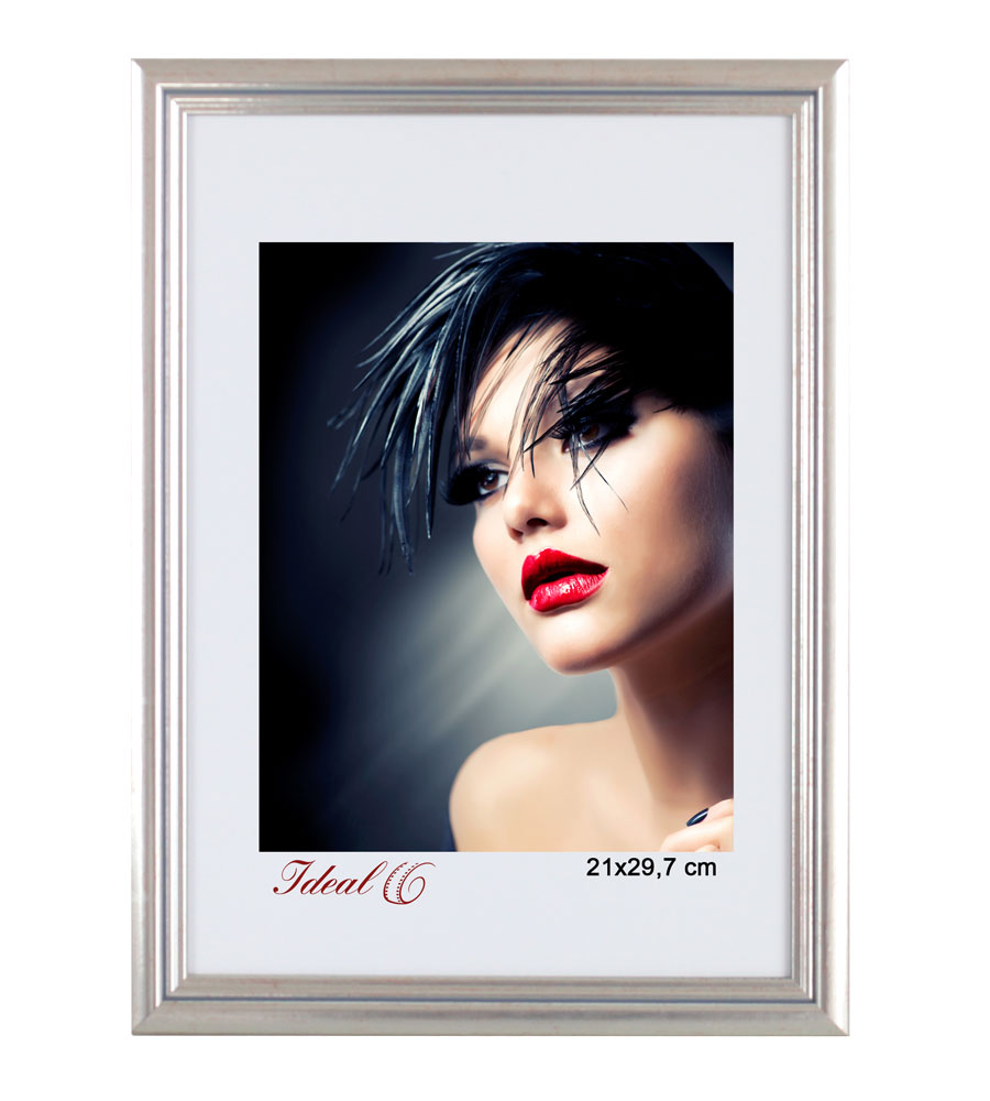 Artos Holz Bilderrahmen Acrylglas Plexi Lifestyle Foto Rahmen Collage Wanddeko Poster - Farbe: Silber | Format: 29,7x42 DIN A3
